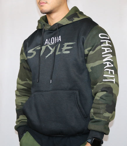 Aloha Style Hoodie - Black/Camo